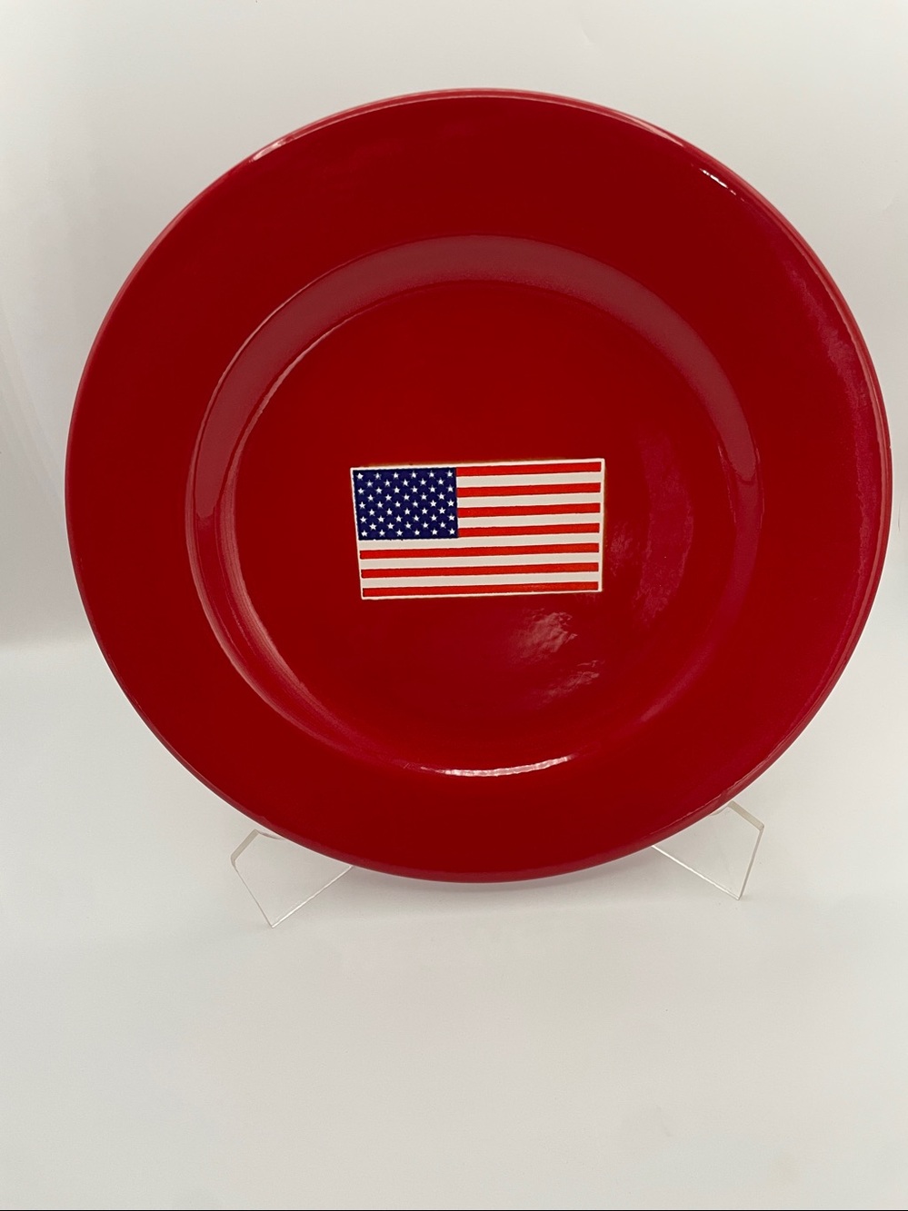 Waechtersbach Stars & Stripes Dinner Plate, 10.75"  Red American Flag